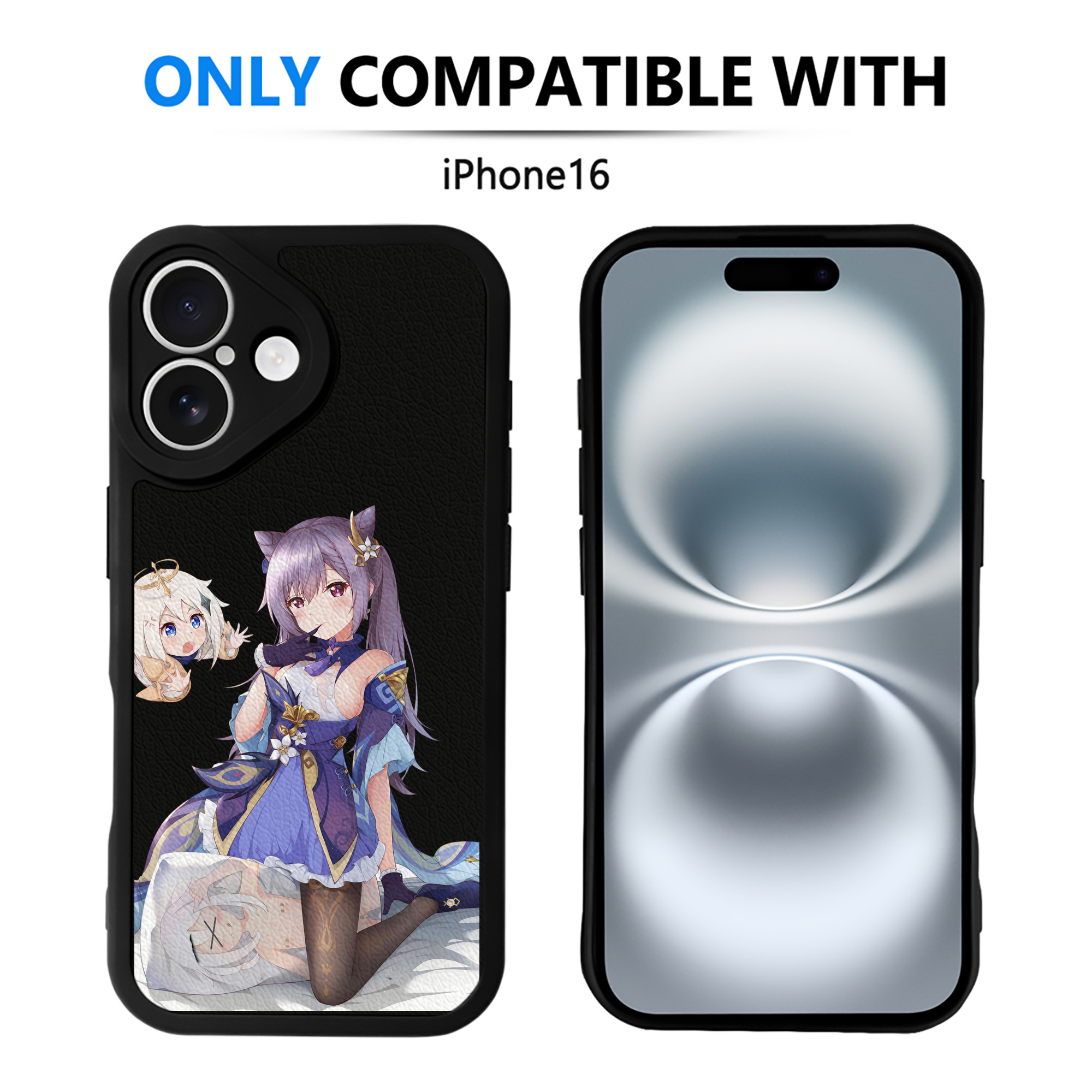 げんし神 刻晴 こくせい genshin Kokusei 【iPhone 16シリーズ対応】シリコンスマホケース（レザー調） 材質：シリコン